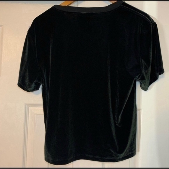 PINK Victoria Secret Black Velvet T Shirt Medium - Picture 6 of 7